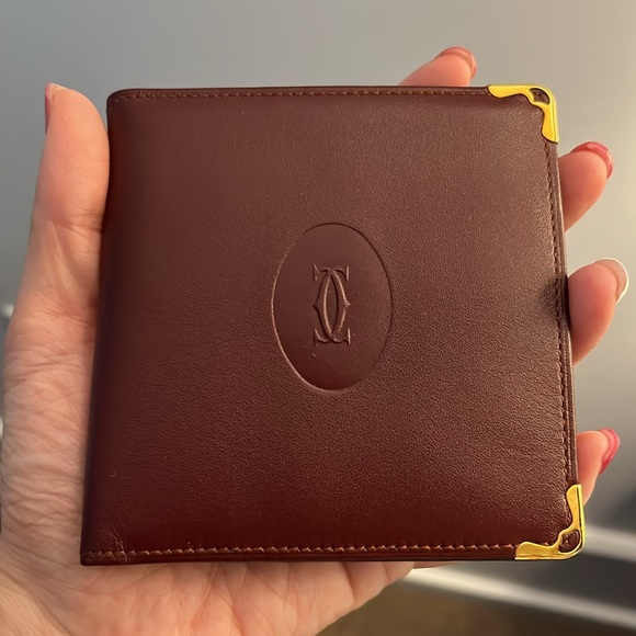 Vintage Cartier Burgundy Mens Coin Wallet - Picture 2 of 5
